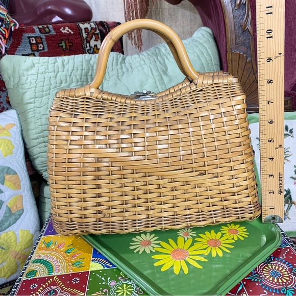 60s Rattan Box Bag - Picture 4 of 10
